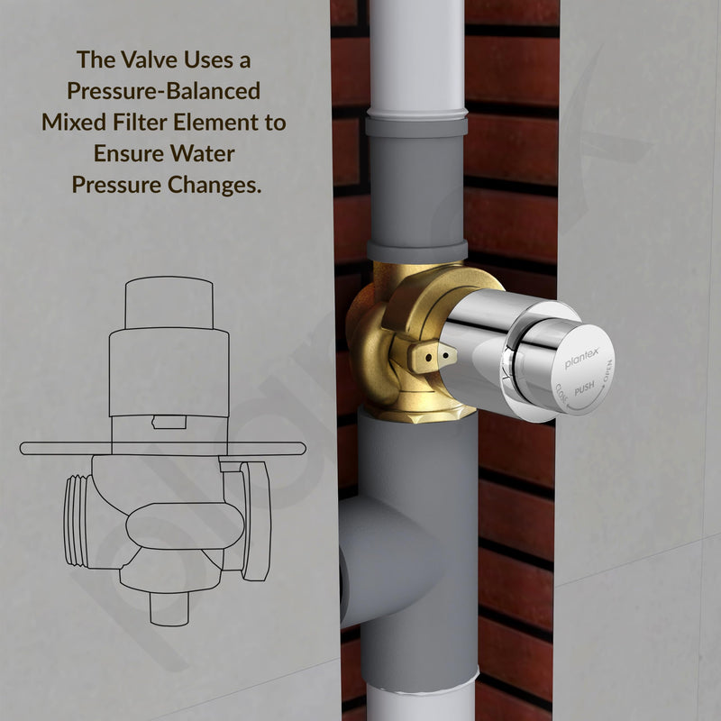 Plantex Pure Brass 40mm Thread Diameter Metropole Flush Valve for Toilet/Toilet Flush/Flush Valve for Urinal Commercial and Residential Use -(ALD-1302-Chrome)-4