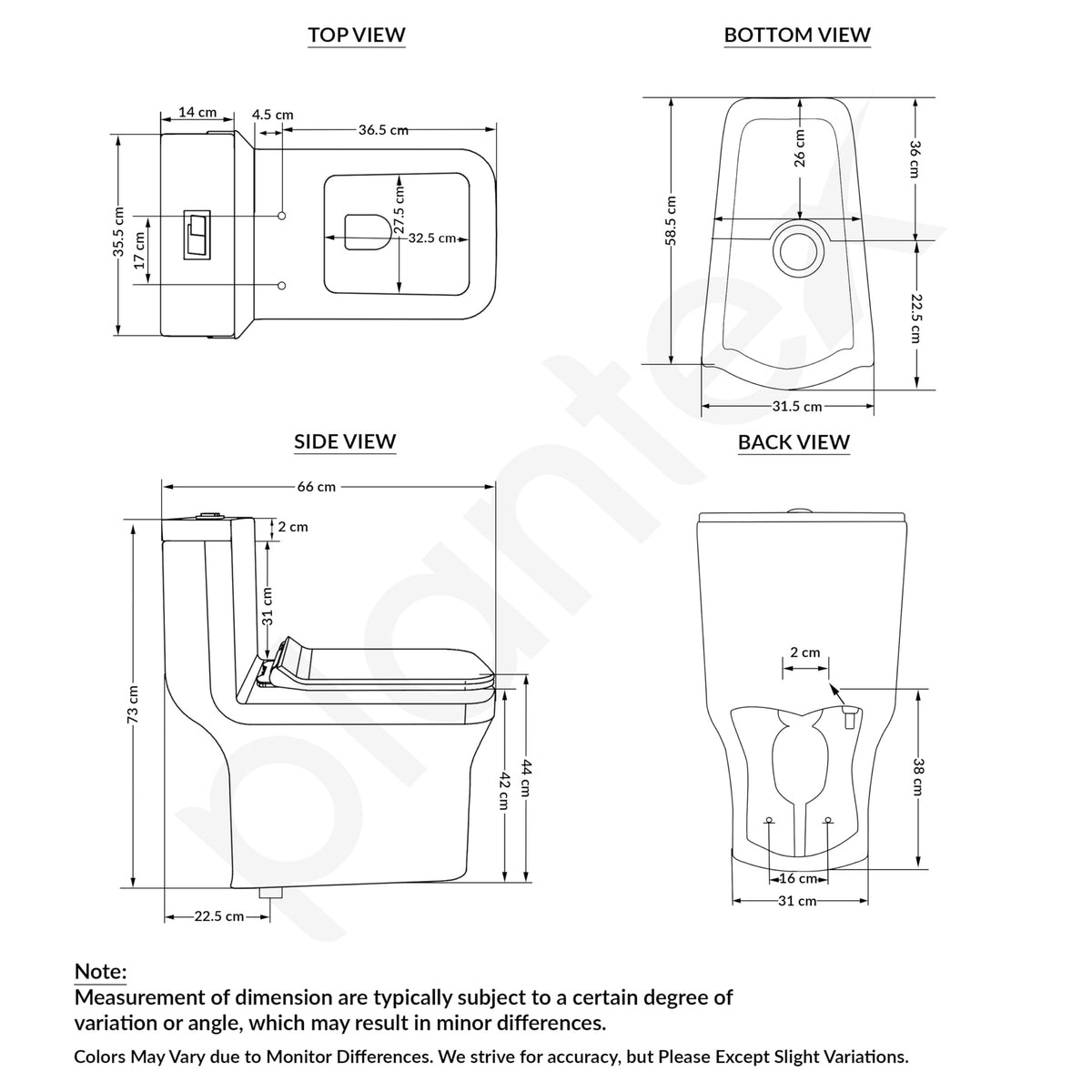 Plantex Platinum Ceramic Commode Toilet/S Trap One Piece Western Toilet/Rim Washdown Flush Commode with Soft Close Toilet Seat Cover (White)-3
