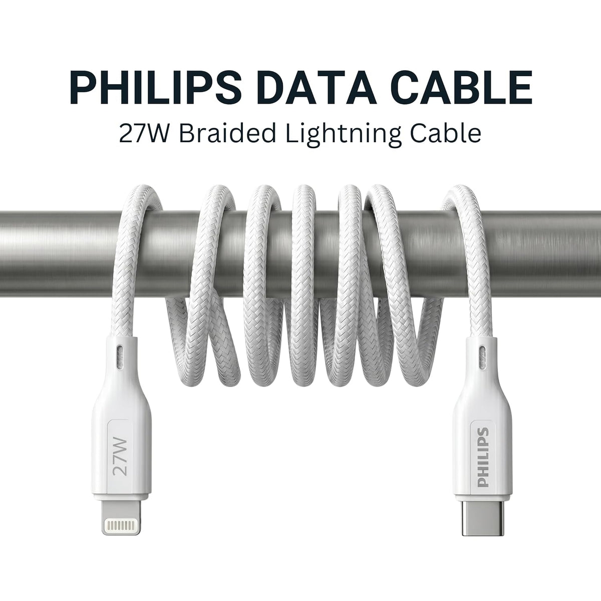 Philips DLC4150LW/94 27W iPhone Original Type-C to Lightning Fast Charging Cable (1.5m, Bright White)
