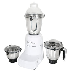 Faber Vogue 600W Blender Mixer Grinder, 3 SS Clip Lock Jars and Blades || Low-Noise Copper Motor, up to 19000 RPM Speed 