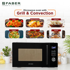 Faber FMW Instacook 30C Standalone 29L Microwave Oven |900W|10 Auto Cook Menu|Digital Panel|Reheat & Defrost|Glass Turnt
