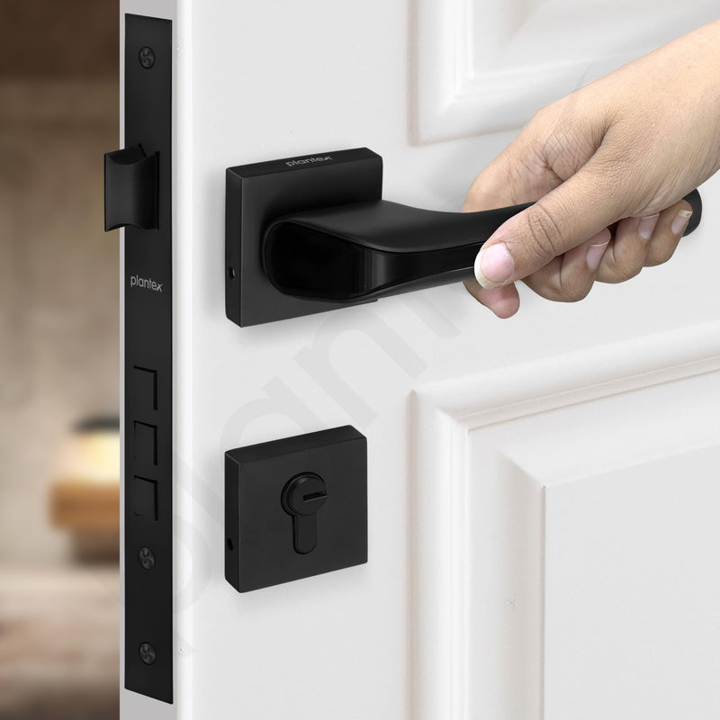 Plantex Door Lock for Home with 3 Years of Warranty/Mortise Locks for Door - Main Door Lock Set (PT-007- Black)-5