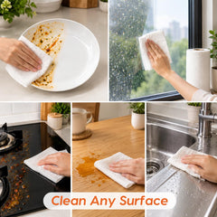 HOUZA Reusable Kitchen Towel Roll | Eco-Friendly Bamboo Kitchen Cleaning Wipes | Soft & Highly Absorbent | Paper Towel & Dishcloth Alternative | 2000 Times Hand Washable | 20 Sheets