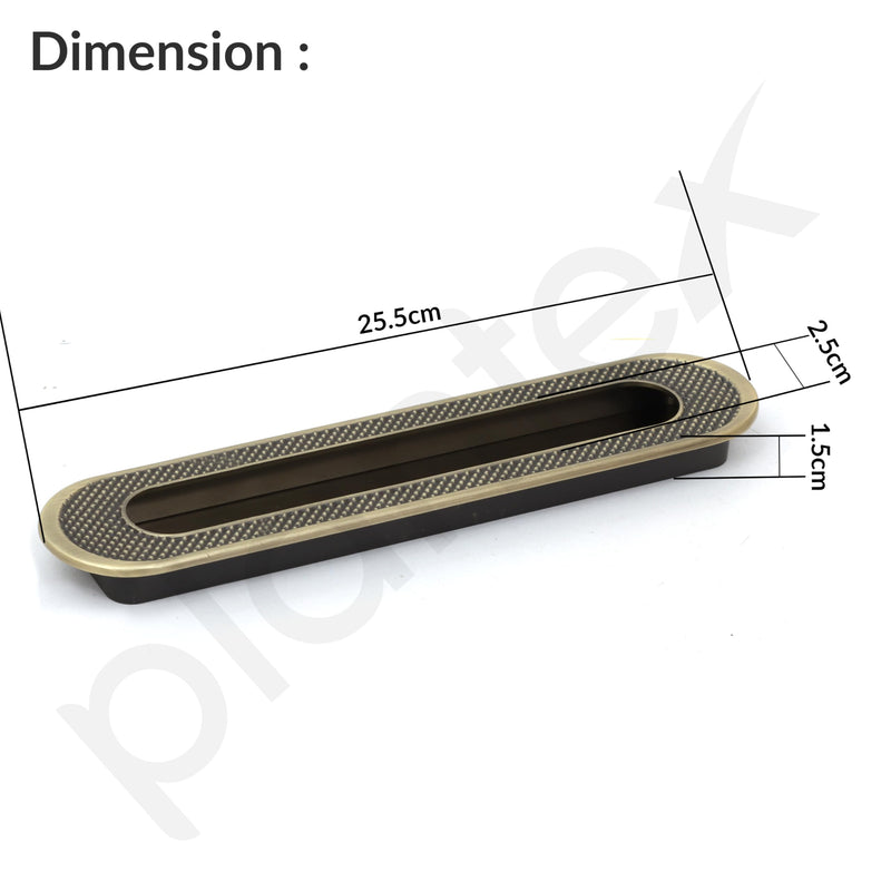 Plantex Sliding Door Handle/Concealed Handle for Sliding Door/224mm Concealed Handle for Wardrobe/Kitchen Cabinet - Pack of 4 (Brass Antique) (Model APS-DTC-3770)-2