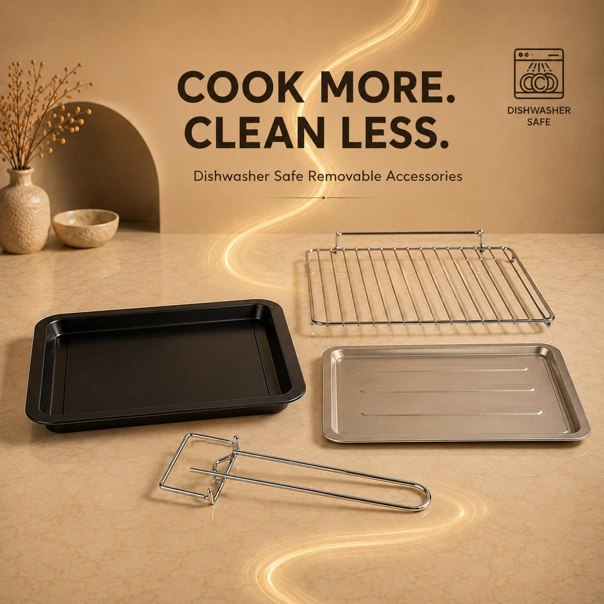 Faber AirOven 24L 1500W| View Window | Bake Tray, Tray Handle & Crumb Tray| Dishwasher safe removable parts | 5 Preset A