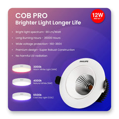 Philips 7-Watt Round Astra Spot Recessed COB Spot Light (Natural White,Pack of 1)