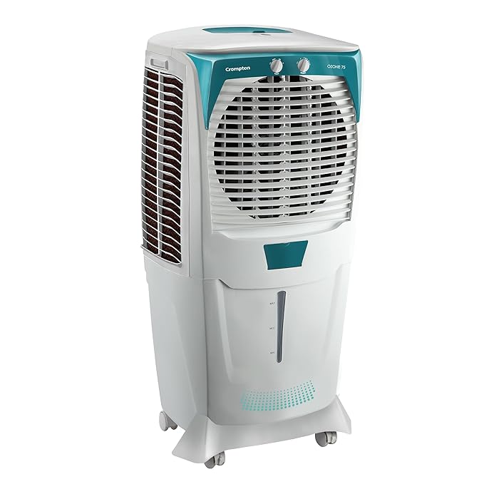 Crompton Ozone 75 Litres Desert Air Cooler for home | Large & Easy Clean Ice Chamber | 4-Way Air Deflection | High Density Honeycomb Pads | Everlast Pump | Auto Fill