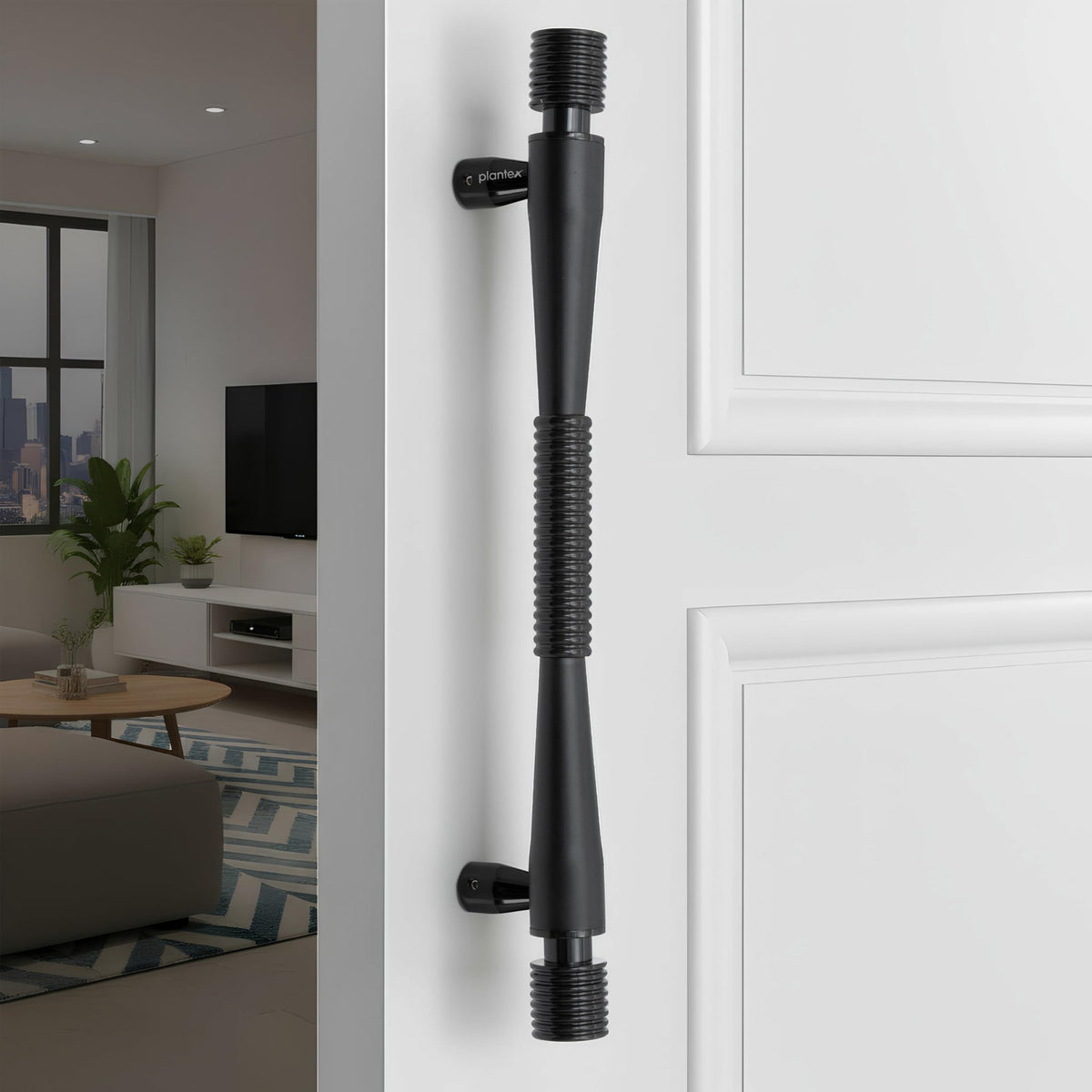 Plantex Main Door Handle/Stainless Steel Door Handle/12 Inch Pull-Push Handle for Home/Office - Pack of 1 (APS-147, Black)