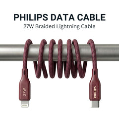 Philips DLC4150LI/94 27W iPhone Original Type-C to Lightning Fast Charging Cable (1.5m, Iron Red)