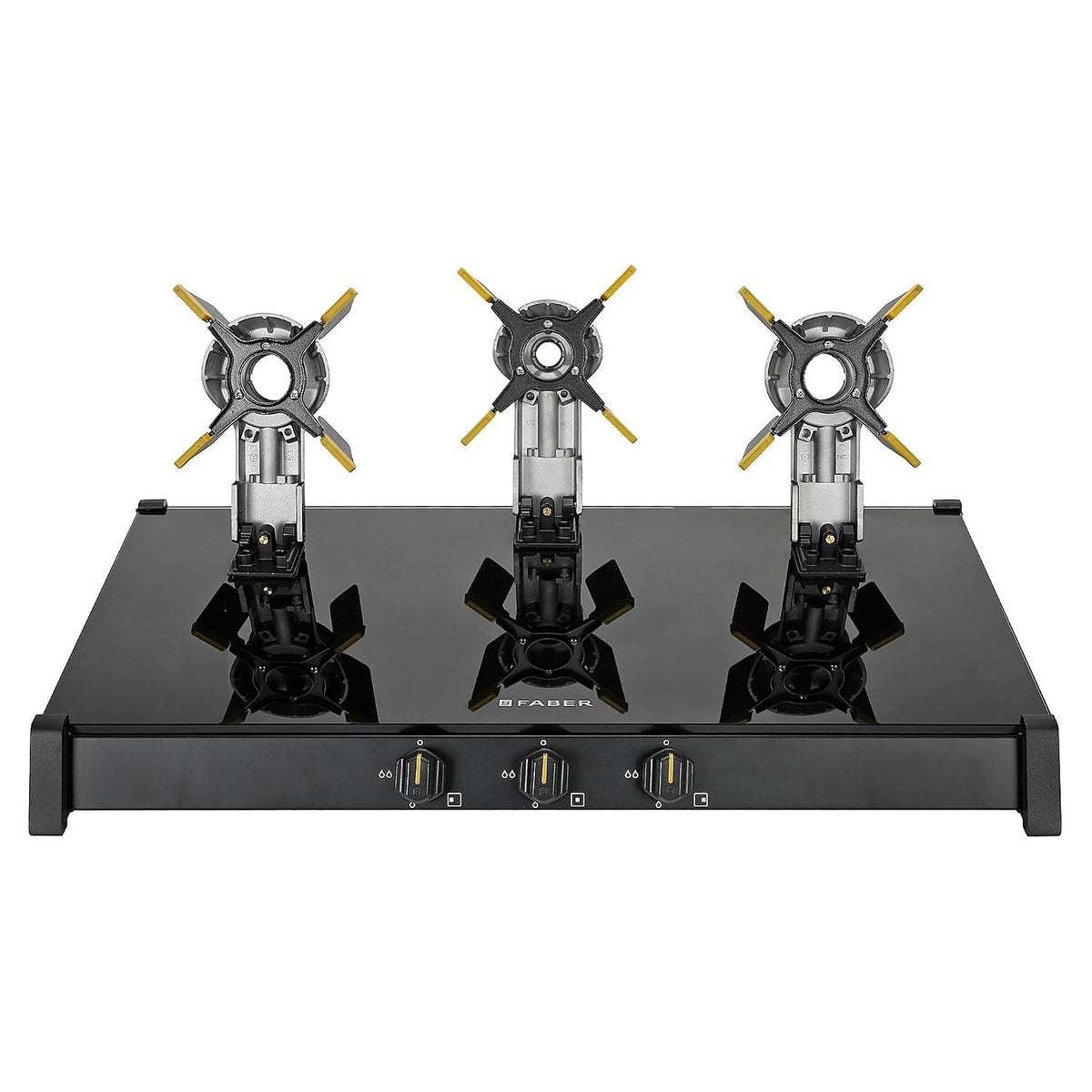 Faber Liftable Burners Freestanding Cooktop | Genius 753 Bk | 75Cm Width | Brass Burners | Manual Ignition | Abs Knobs |