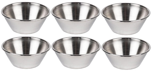 Dynore Stainless Steel Set of 6 Sauce Cup - 60 ml Each 6 x 6 x 3.5 cm