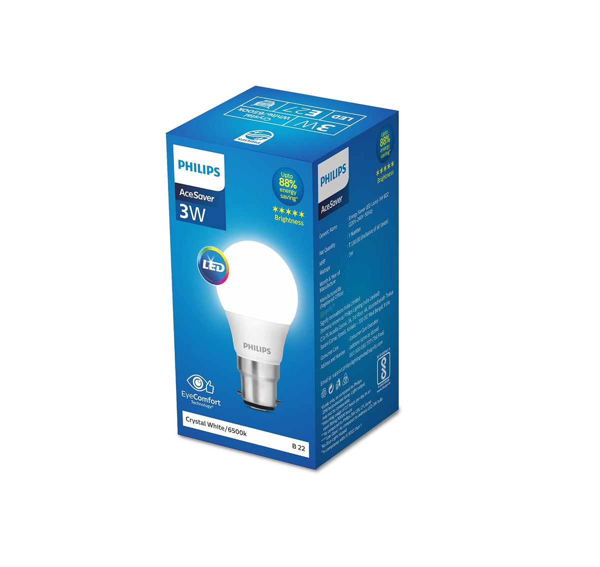Philips 3-watt LED Bulb - AceSaver LED Bulb (Pack of 10)