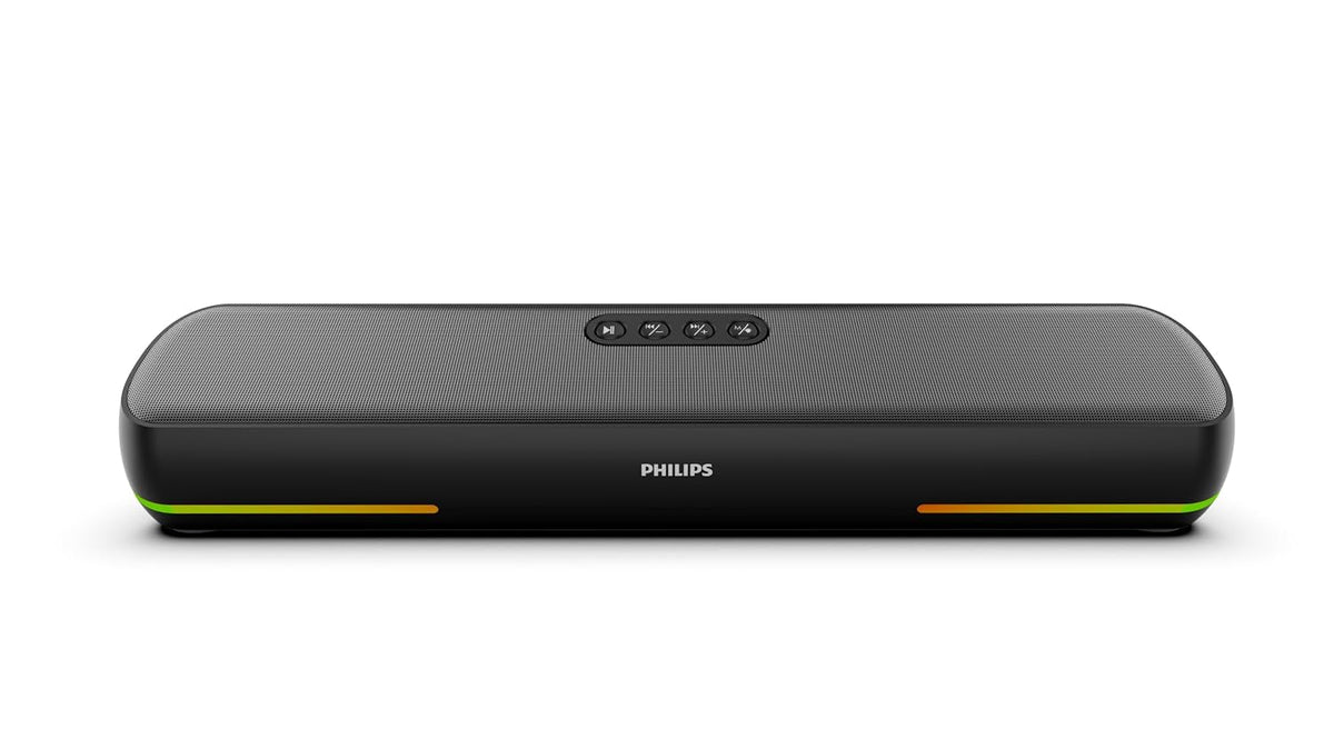 Philips SPA4124BK/94 Wireless Bluetooth Speaker, 20W, 8H Playtime, Bluetooth 5.1, TWS Mode, RGB Light