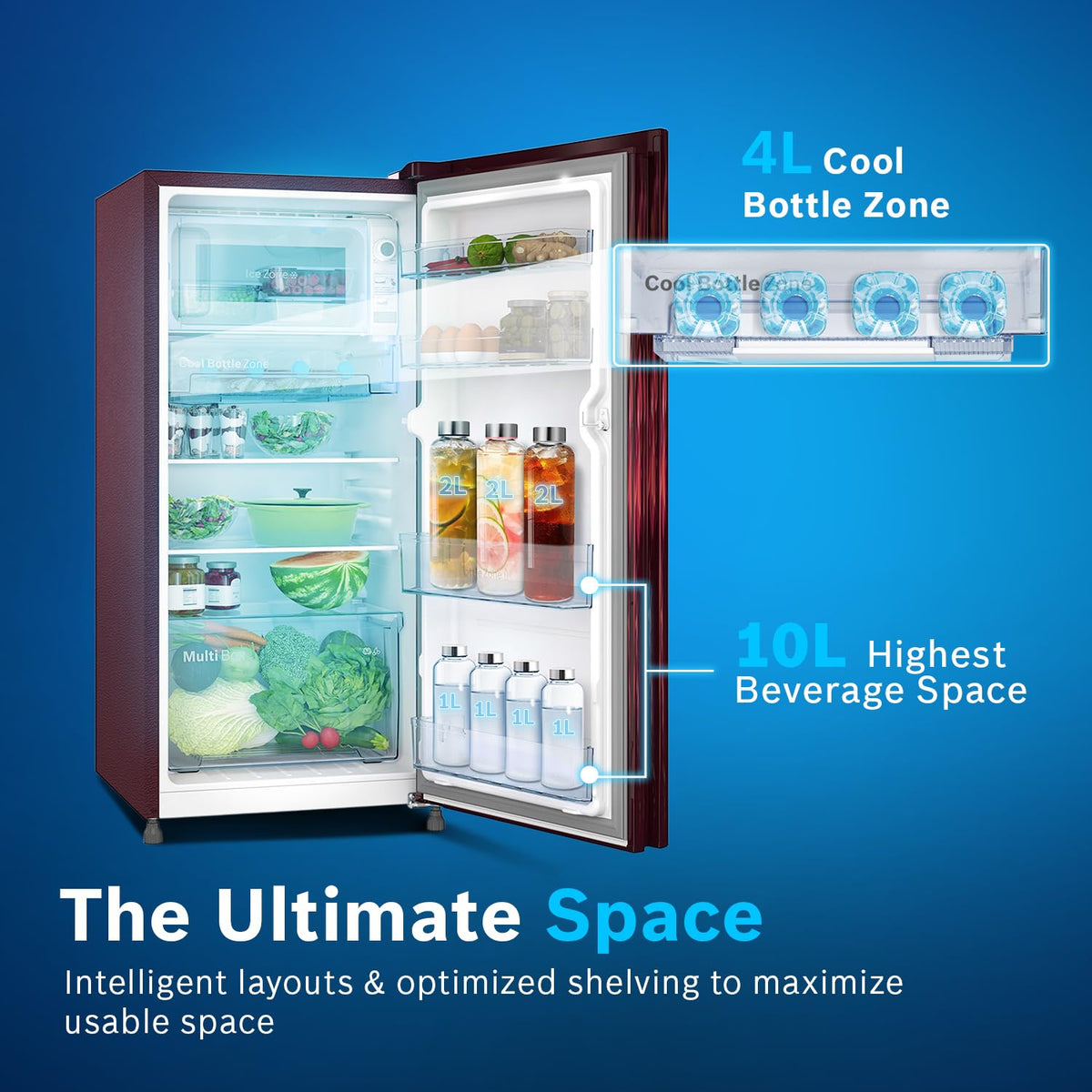 Bosch 187 L, 3 Star, Direct-Cool Single Door Refrigerator (CST18W23EI)-6