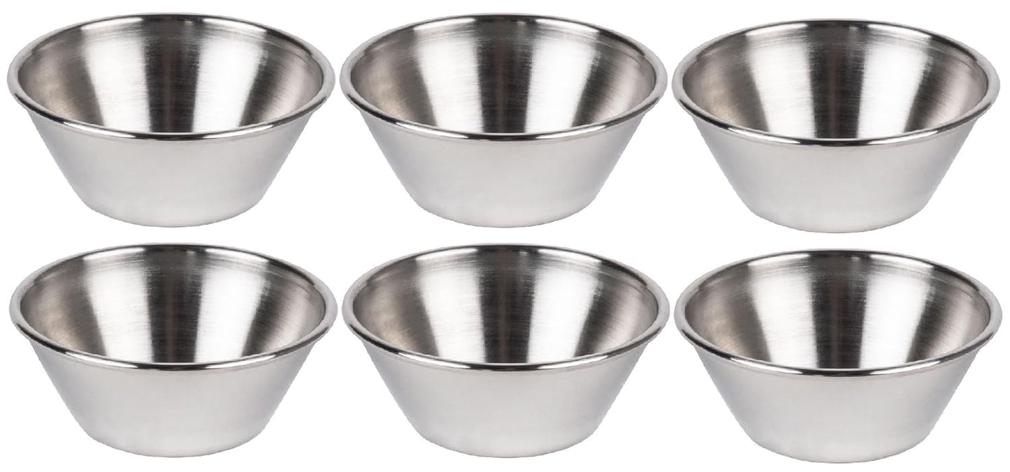 Dynore Stainlesss Steel Set of 6 Sauce Cup 45 ml Each 6x6x2 cm