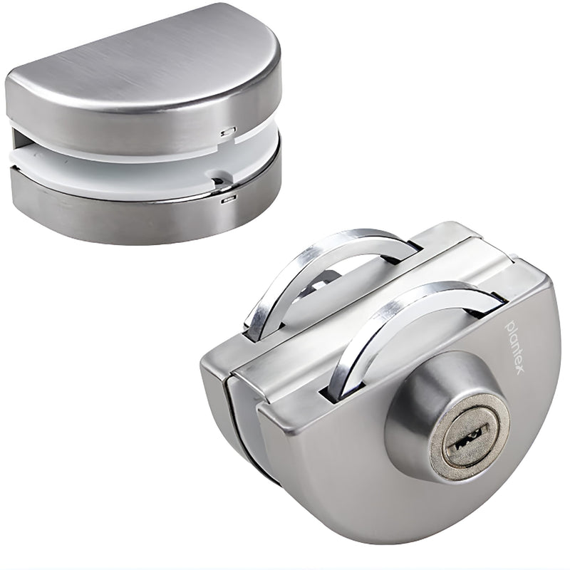 Plantex Stainless Steel Glass Door Lock - No Drilling/Lock for Main Door/Door Thickness 10 mm to 12 mm/3 Ultra Keys/Tuffen Glass Door Accessories - Pack of 1 (Matt)-6
