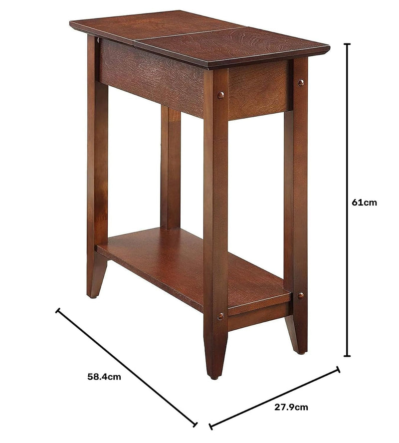 Sheesham Wood Nightstand | Bedside Table with Drawer & Open Shelf | Solid Wood Side Table (Mahogany)