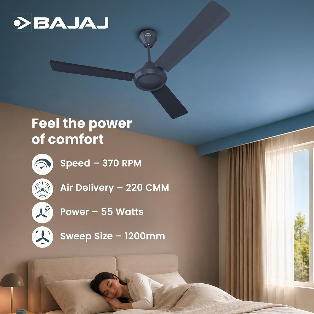 Bajaj Robusta Plus 1200 mm Ceiling Fan (Marathon Blue)-6