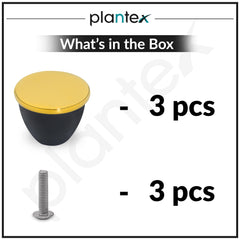 Plantex Knobs for Drawer/Drawer Knobs/Knobs for Cabinets/Pull-Push Knobs for Kitchen/Bedroom Drawer - Pack of 3 (Black & Gold)-5