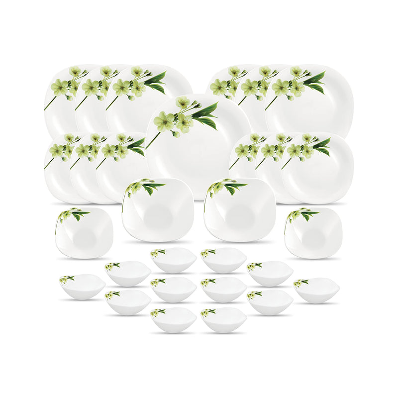 LaOpala PinkCity Emporium Dinner Set - 29 Pieces, Multicolour.,White