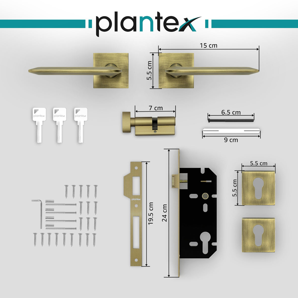 Plantex Premium Door Lock with 3 Years of Warranty/Main Door Lock for Home/Mortise Lock Set(7105 - Brass Antique)-4