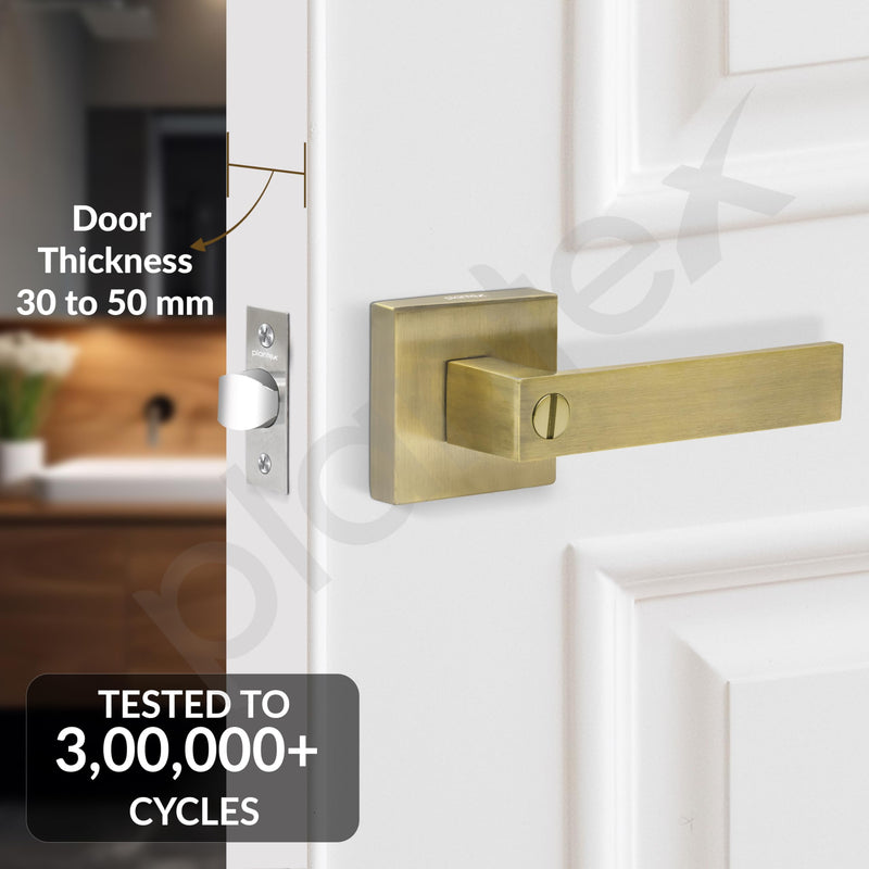 Plantex New Age Bathroom Door Locks/Key-Less Door Lock Set for Bedroom/Balcony/Office/Storeroom - Reversible Design (Brass Antique Finish, 30mm to 50mm Door Range)-2