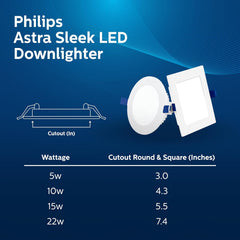 Philips Polycarbonate Astra Sleek 10-watt Round LED Downlighter