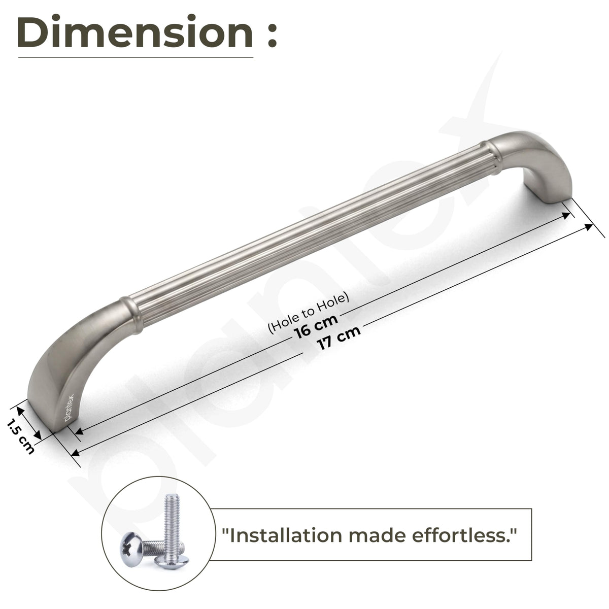 Plantex Cabinet Handle/160mm Handle for Drawer/Wardrobe/Kitchen Handle/Pull-Push Handle for Home/Office - Pack of 1 (Satin) (Model APS-PH-105)-2