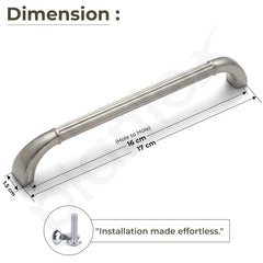 Plantex Cabinet Handle/160mm Handle for Drawer/Wardrobe/Kitchen Handle/Pull-Push Handle for Home/Office - Pack of 2 (Satin) (Model APS-PH-105)-2