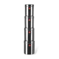 Sumeet Stainless Steel Vertical Canisters/Ubha Dabba/Storage Containers Set of 6Pcs (350ML, 500ML, 700ML, 900ML, 1.25Ltr, 1.6Ltr), Silver