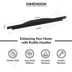Plantex Profile Handle for Kitchen Cabinet/26 Inch Aluminium Drawer Profile Handle/Wardrobe Pull Handle for Home/Office/Hotel - Pack of 3 (Black) (Model APS-PF-1001)-3