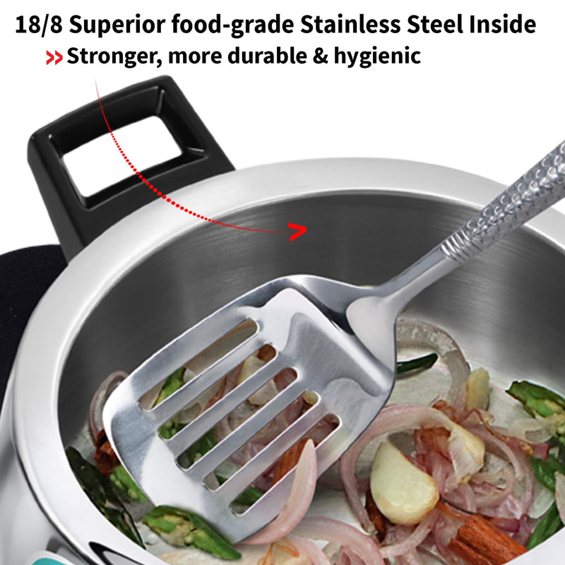 Hawkins 3.5 Litre Triply Contura Pressure Cooker, Triply Stainless Steel Induction & Contura shaped Cooker, Silver (SSTCO35)