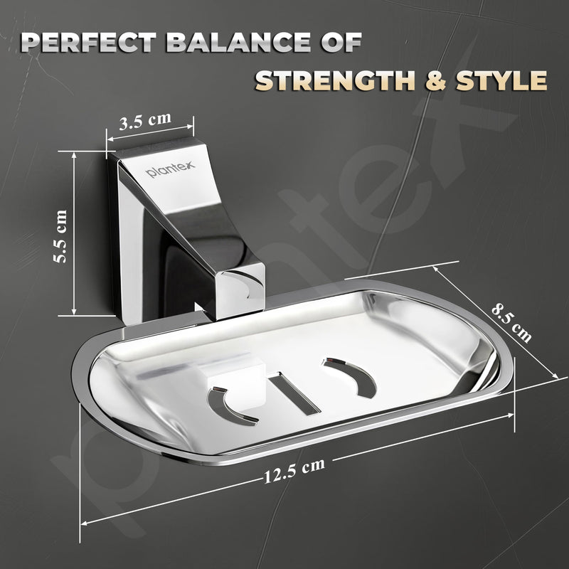Plantex Soap Holder for Bathroom/Pure Brass Single Soap Dish/soap Stand/Soap Bar/Soap Case/Bathroom Accessories - Pack of 1 (APS-DL-03, Chrome)-4