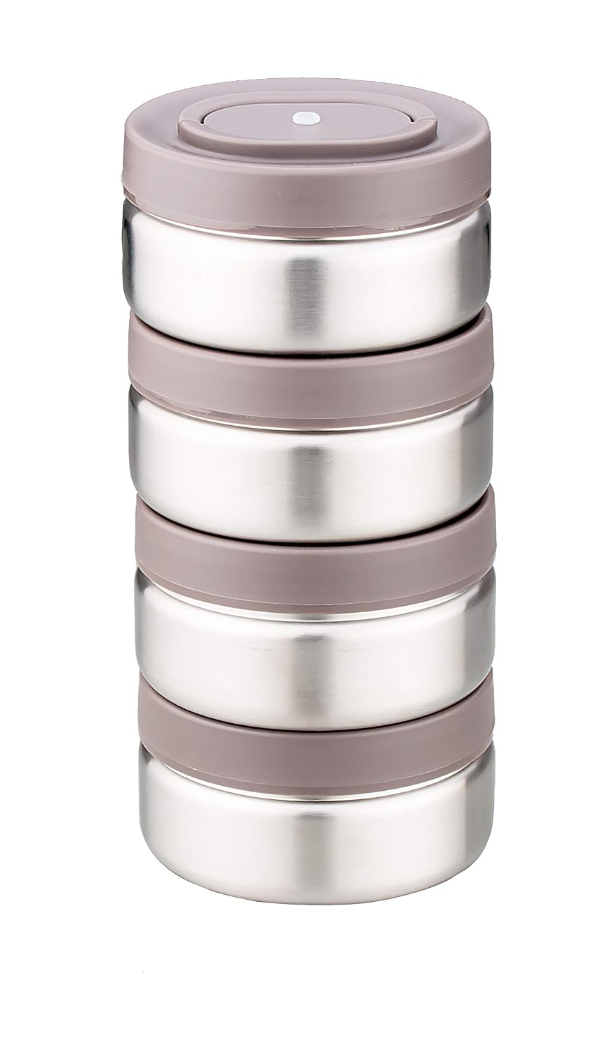 Pigeon-Fusion Vacuum Insulated Stainless Steel Lunch Box-4 Warm Grey, 25.5x15.5x27 (50405-Warm Grey)