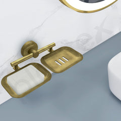 Plantex Galaxy 304 Grade Stainless Steel Rectangular Double Soap Holder for Bathroom/Soap Stand/Soap Holder/Soap Storage/Bathroom Accessories (Brass Antique)-2