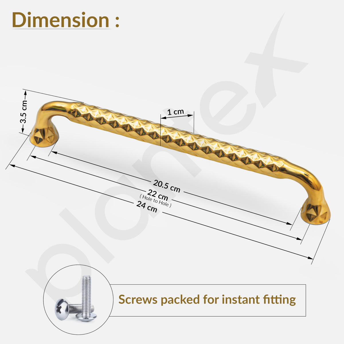 Plantex Cabinet Handle/224mm Handle for Cabinet/Door Pull-Push Handle for Home/Office - Pack of 1 (Gold)-3