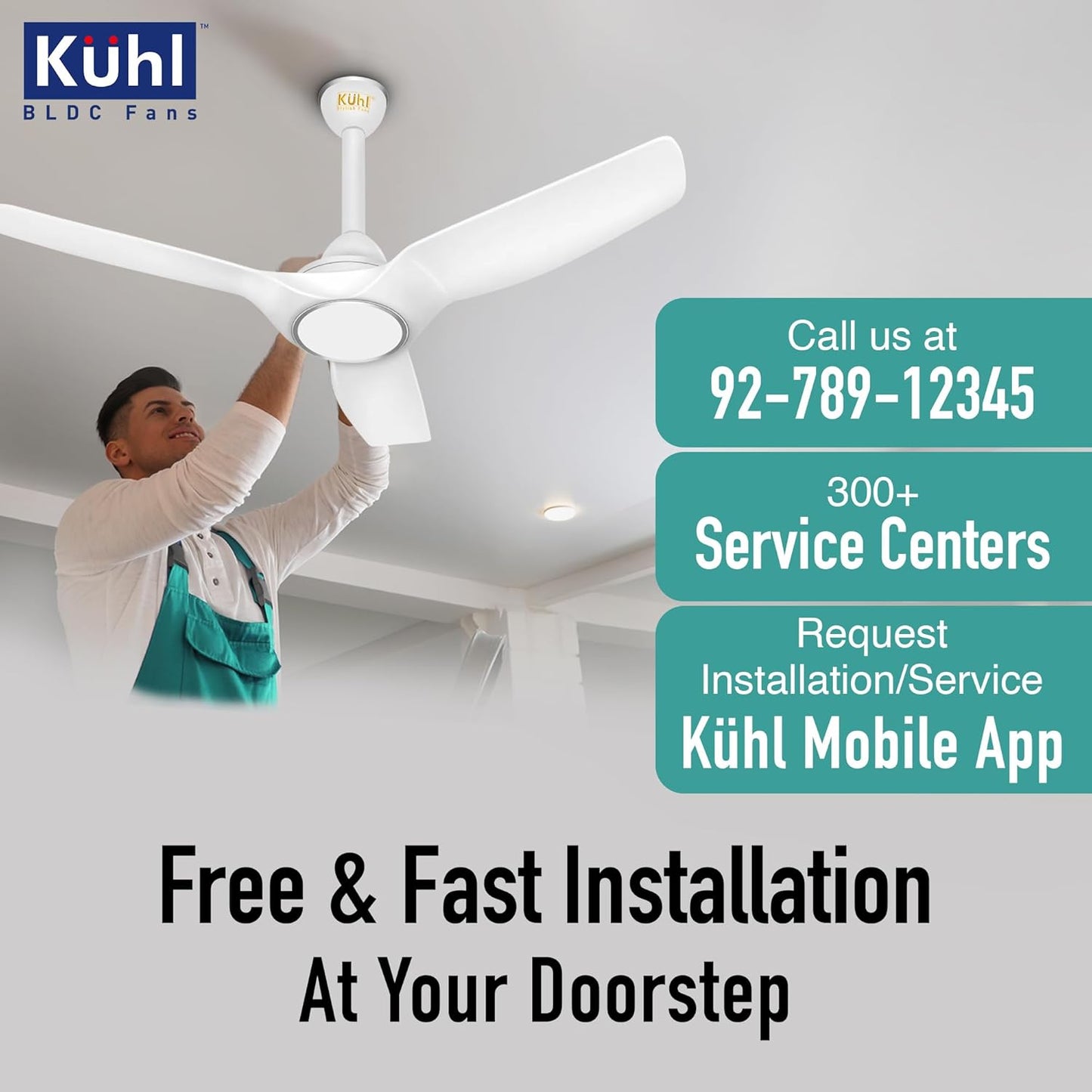 KUHL Meridian M2 1200 mm 65% Power Saving BLDC Ceiling Fan With Remote | BEE 5 Star Rated & ISI Marked | High Air Flow | Reverse Mode | 5 Year Warranty on Motor | Free Installation | White