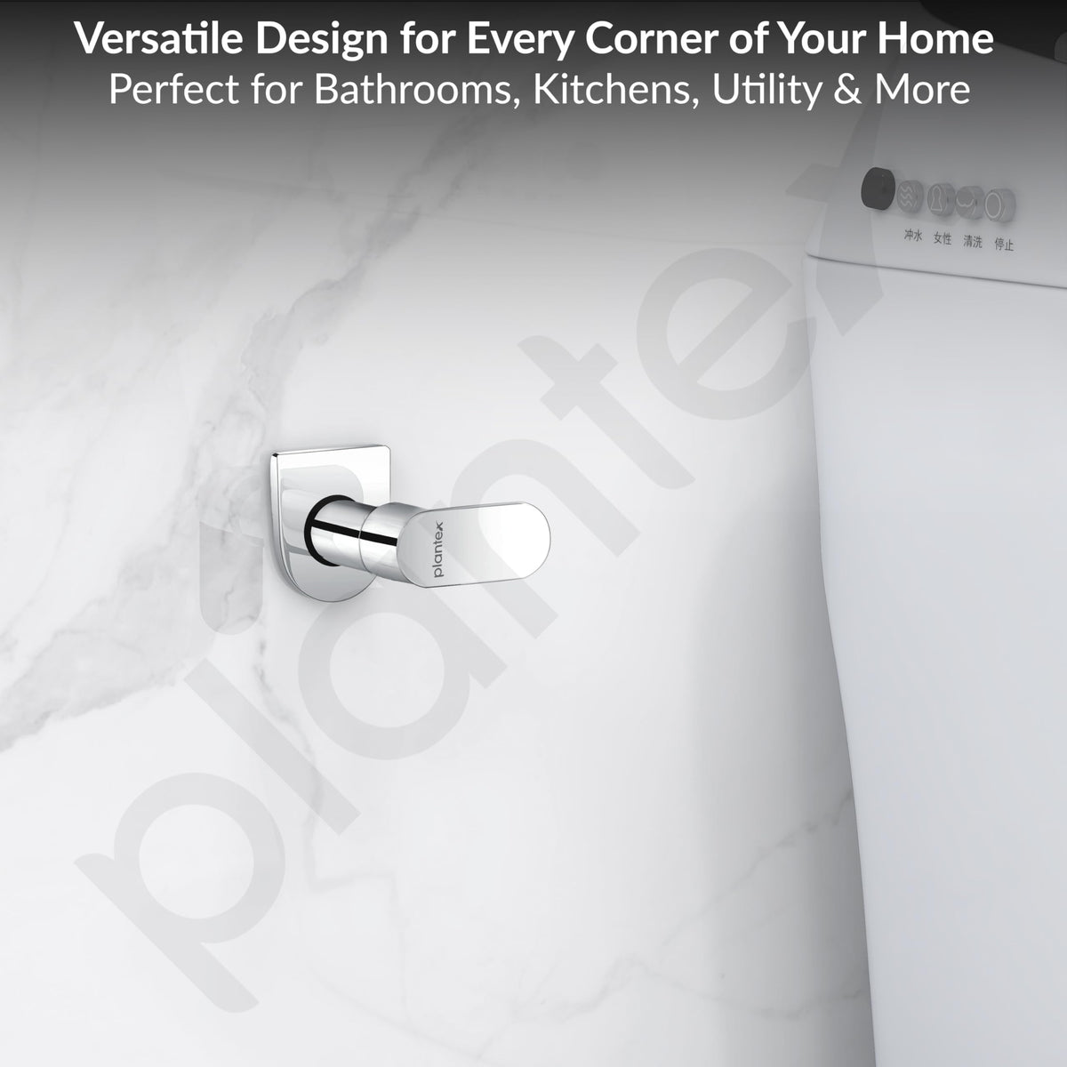 Plantex Pure Brass ORN-206 Angular Concealed Stop Cock/Concealed Stop Valve Tap For Bathroom With Teflon Tape & Adjustable Brass Wall Flange - 15mm (Mirror-Chrome Finish)-6