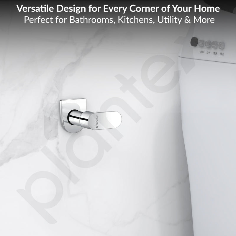 Plantex Pure Brass ORN-206 Angular Concealed Stop Cock/Concealed Stop Valve Tap For Bathroom With Teflon Tape & Adjustable Brass Wall Flange - 15mm (Mirror-Chrome Finish)-6