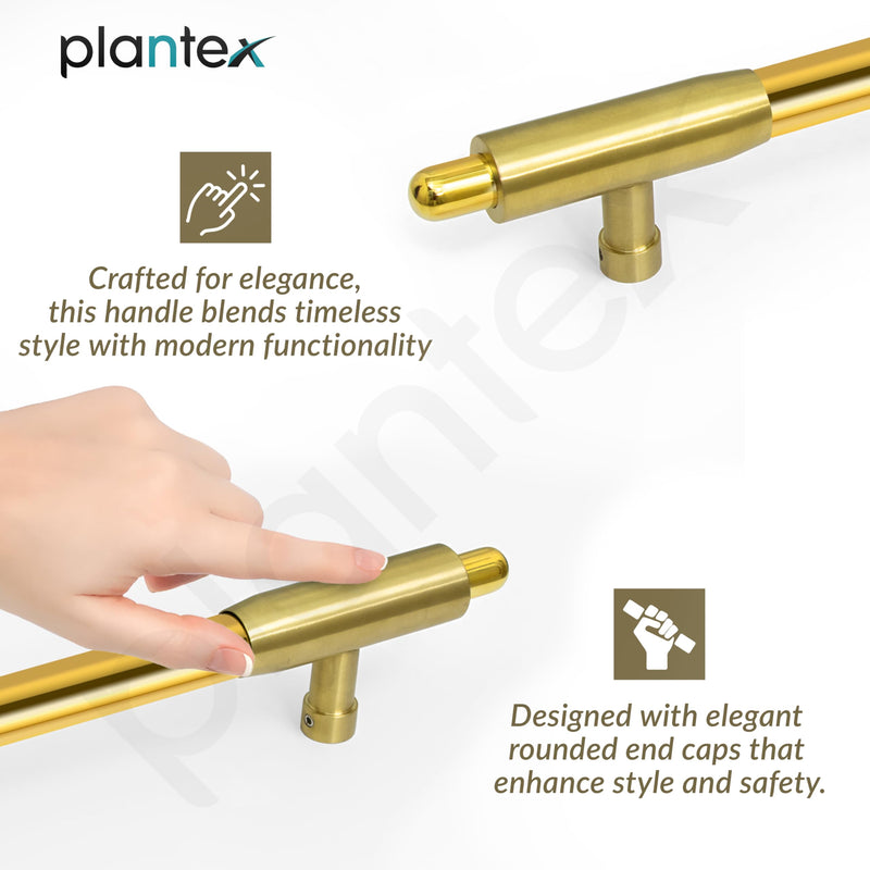 Plantex 12 Inch Main Door Handle/Pull-Push Handle for Main Door/Stainless Steel Handle for Home&Office/Hotel - Pack of 1 (Brass Antique & PVD Gold)-4