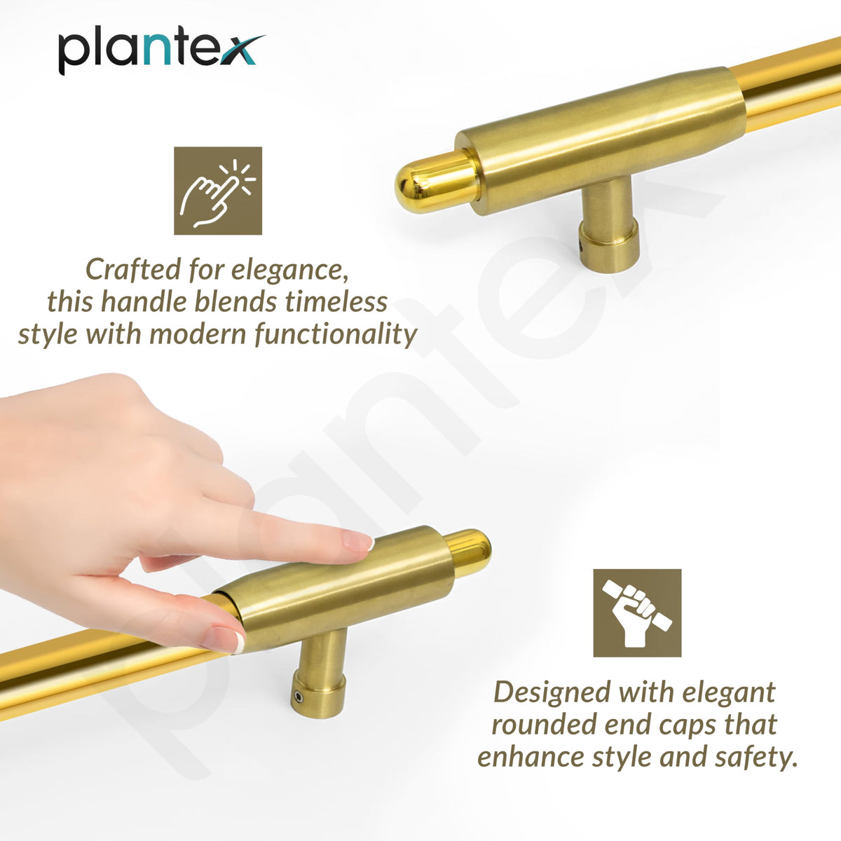 Plantex 18 Inch Main Door Handle/Pull-Push Handle for Main Door/Stainless Steel Handle for Home&Office/Hotel - Pack of 1 (Brass Antique & PVD Gold)-4