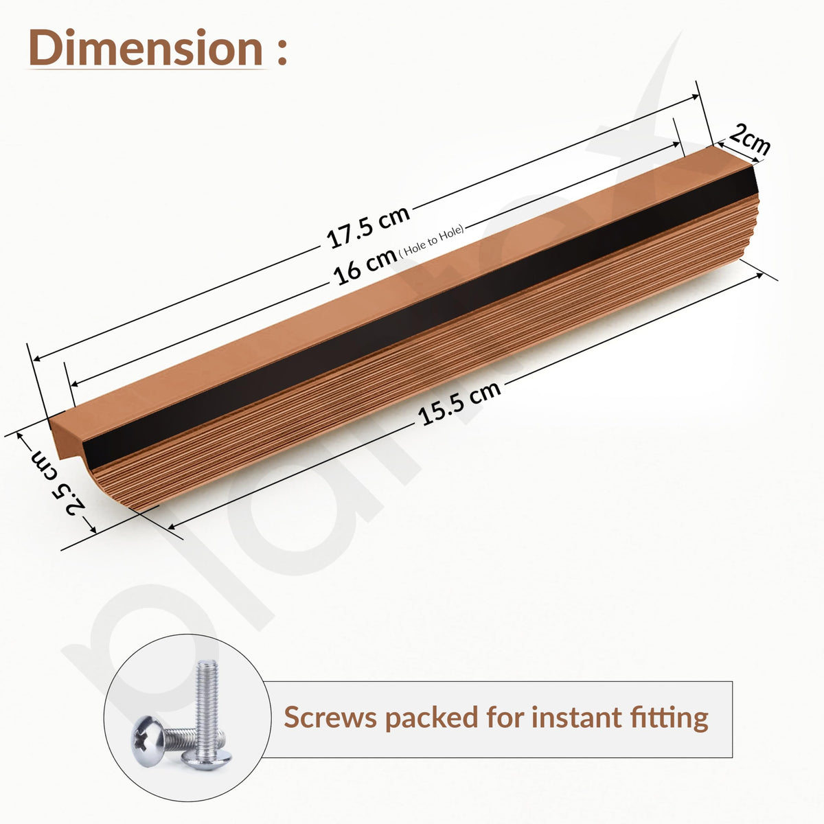 Plantex Cabinet Handle/160mm Handle for Drawers/Wardrobe/Kitchen Handle/Door Pull-Push Handle for Home/Office - Pack of 1 (Rose Gold)-3