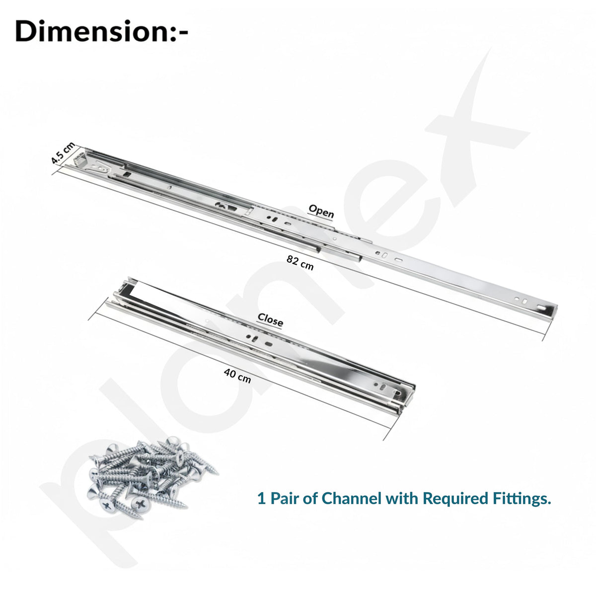 Plantex Drawer Channel/Regular Close Ball Bearing/Channel for Drawer/Telescopic Channel for Wooden & Metals Drawers in Kitchen, Wardrobe, (18-Inch,Silver) 1 Pair Set-3