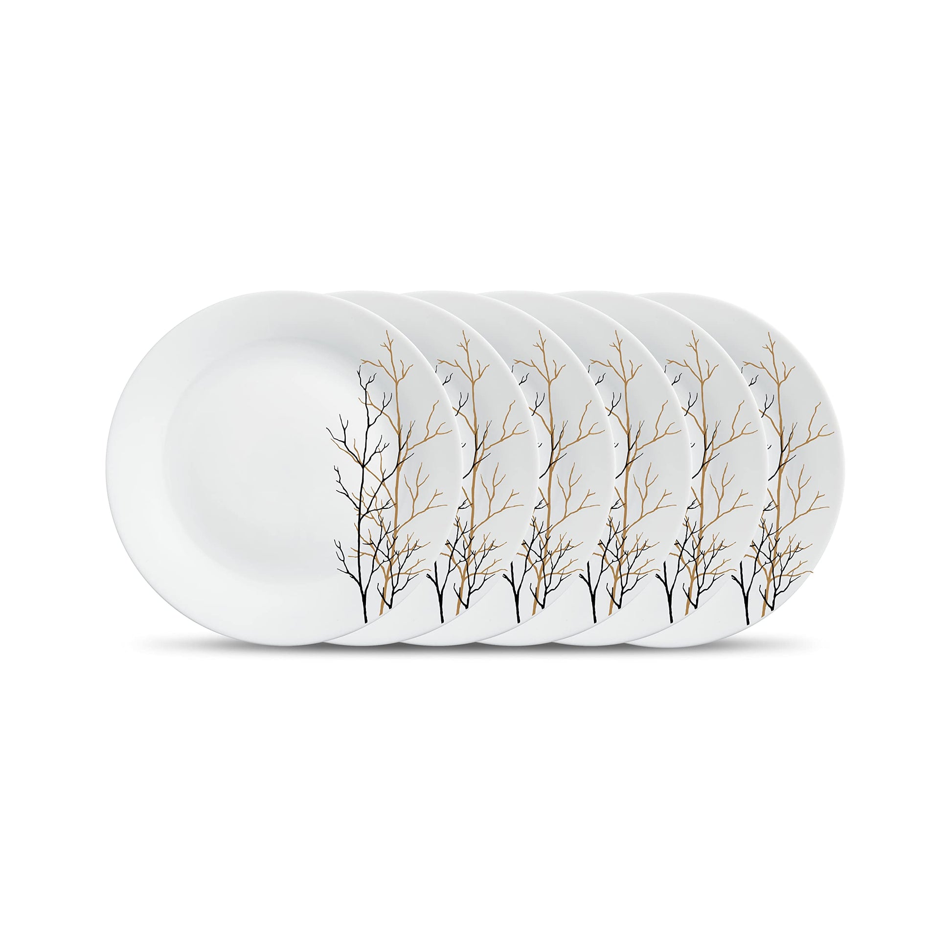 La Opala, Ivory Collection, Opal Glass Full Plate Set 6 pcs, Plainware, White