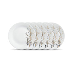 La Opala, Ivory Collection, Opal Glass Full Plate Set 6 pcs, Plainware, White