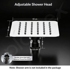 Plantex Stainless Steel 4 Inch Rain Flow Overhead Shower with Water Saving Nozzle/Bathroom Shower/Adjustable Shower Head for Bathroom without Arm - (APS-617-Chrome)-4