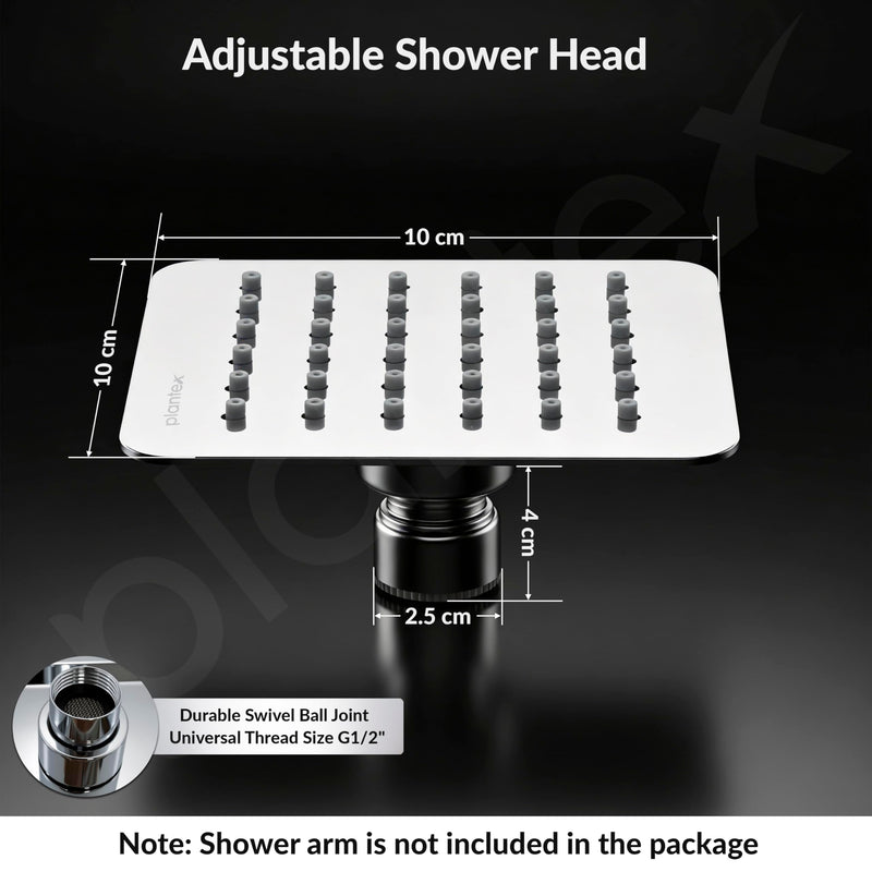 Plantex Stainless Steel 4 Inch Rain Flow Overhead Shower with Water Saving Nozzle/Bathroom Shower/Adjustable Shower Head for Bathroom without Arm - (APS-617-Chrome)-4