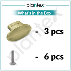 Plantex Knobs for Drawer/Small Drawer Knobs/Knobs for Cabinets/Pull-Push Knobs for Kitchen/Bedroom Drawer - Pack of 3 (Oval, Brass Antique)-6