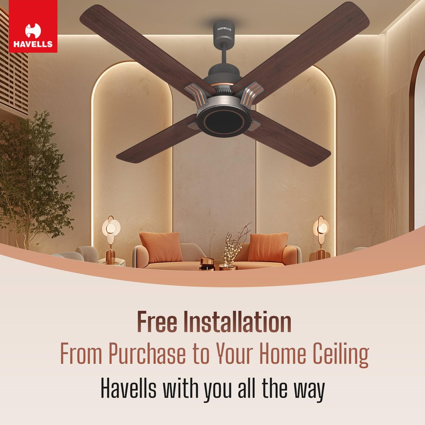 Havells 1320Mm Florette Bldc Motor Ceiling Fan|Remote Controlled, High Air Delivery Fan|5 Stars Rated, Upto 60% Energy Saving, 2 Year Warranty|(Pack Of 1, Smoke Brown Wood)
