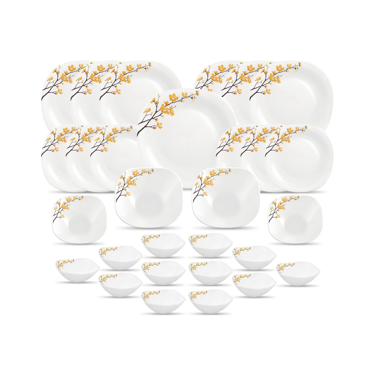 LaOpala PinkCity Emporium Dinner Set - 29 Pieces, Multicolour.,White